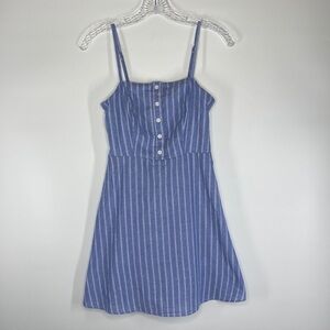 SBetro Blue White Striped Spaghetti Strap Dress Size Medium